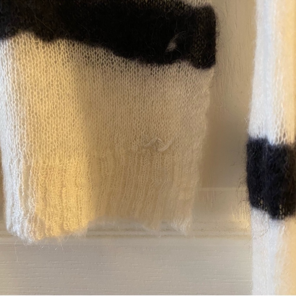 BANJO & MATILDA Australia Mohair-Blend Black & White Striped Sweater - M - Picture 8 of 13